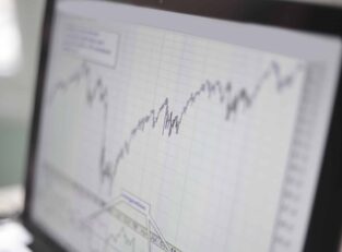 financial chart on a light blurred background .business concept