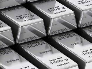 Stack of Bank Silver Bars closeup